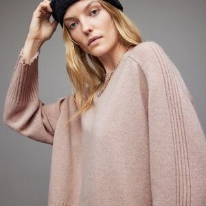 AllSaints Kiera Cashmere Crew Sweater | Size XS | Pashmina Pink